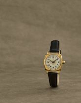 Rolex. Montre bracelet en plaque or et acier de forme coussin mouvement m&#233;canique Rolex. A g...