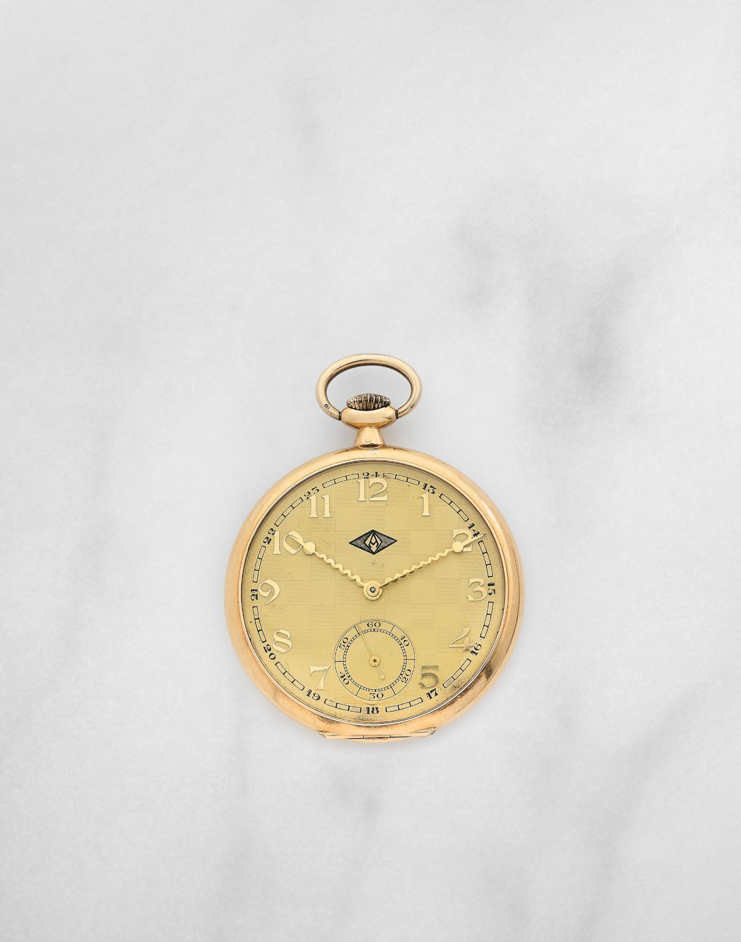 Montre de gousset &#224; cadran ouvert en or jaune 18K (750) remontoir au pendant An 18k gold ke...