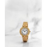 Cartier. Montre bracelet de dame en or jaune 18K (750) mouvement quartz Cartier. A lady's 18K gol...