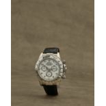 Rolex. Rare chronographe bracelet en or blanc 18K (750) mouvement automatique Rolex. A rare 18K w...