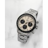 Rolex. Rare chronographe bracelet en acier mouvement m&#233;canique Rolex. A rare stainless steel...