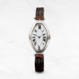 C.H. Meylan, Brassus. Rare montre bracelet en platine (950) de forme tonneau mouvement m&#233;can...