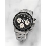 Rolex. Rare et beau chronographe bracelet en acier mouvement m&#233;canique Rolex. A fine and rar...