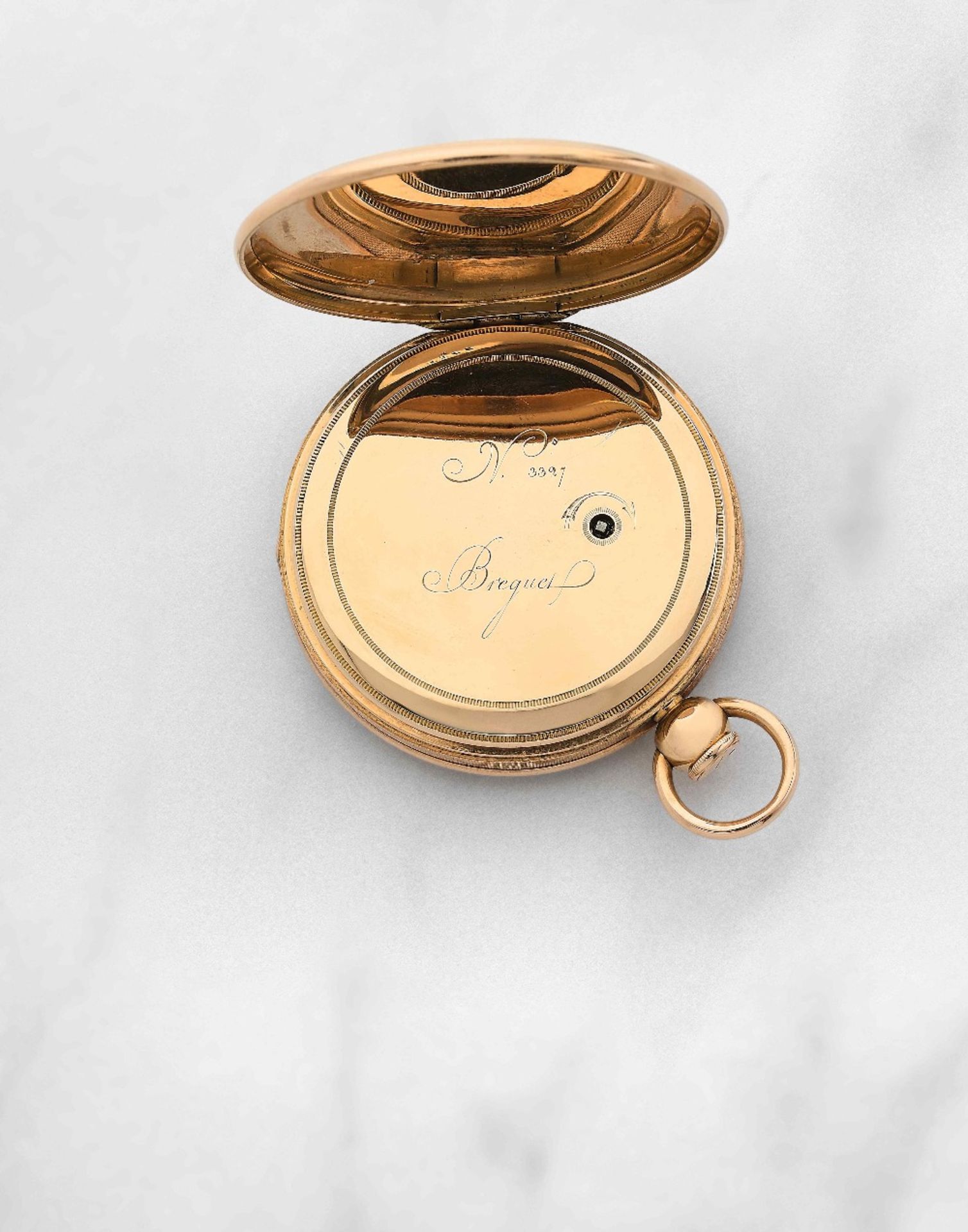 Breguet et Fils. Belle et rare montre de gousset &#224; cadran ouvert en or jaune 18K (750) &#224... - Image 4 of 5