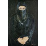 Iqbal Hussain (Pakistani, B. 1950) Untitled (Woman in a burqa)