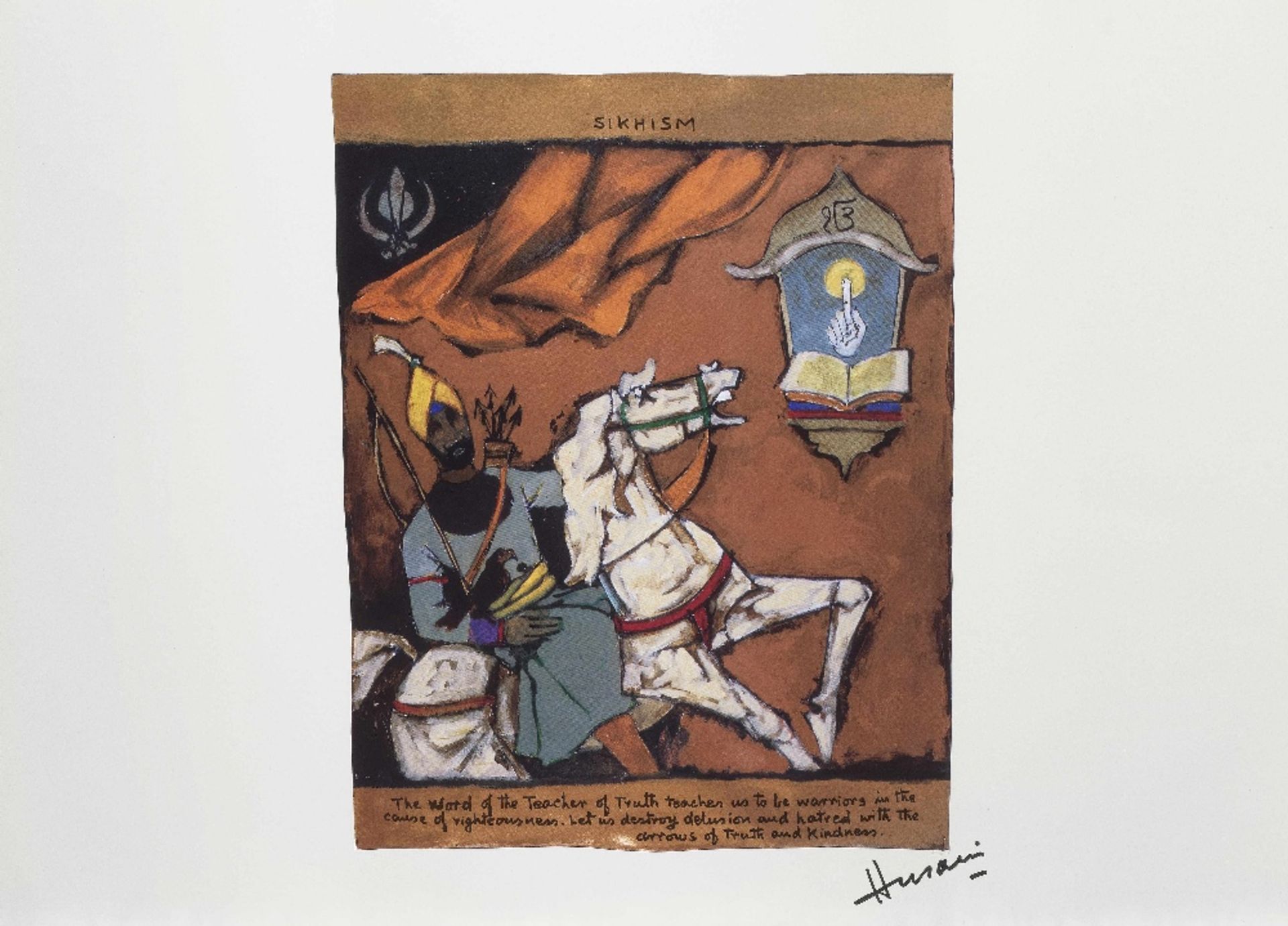 Maqbool Fida Husain (Indian, 1913-2011) Theorama the folio: 39.8 x 52.3 x 2.4 cm - Image 2 of 9