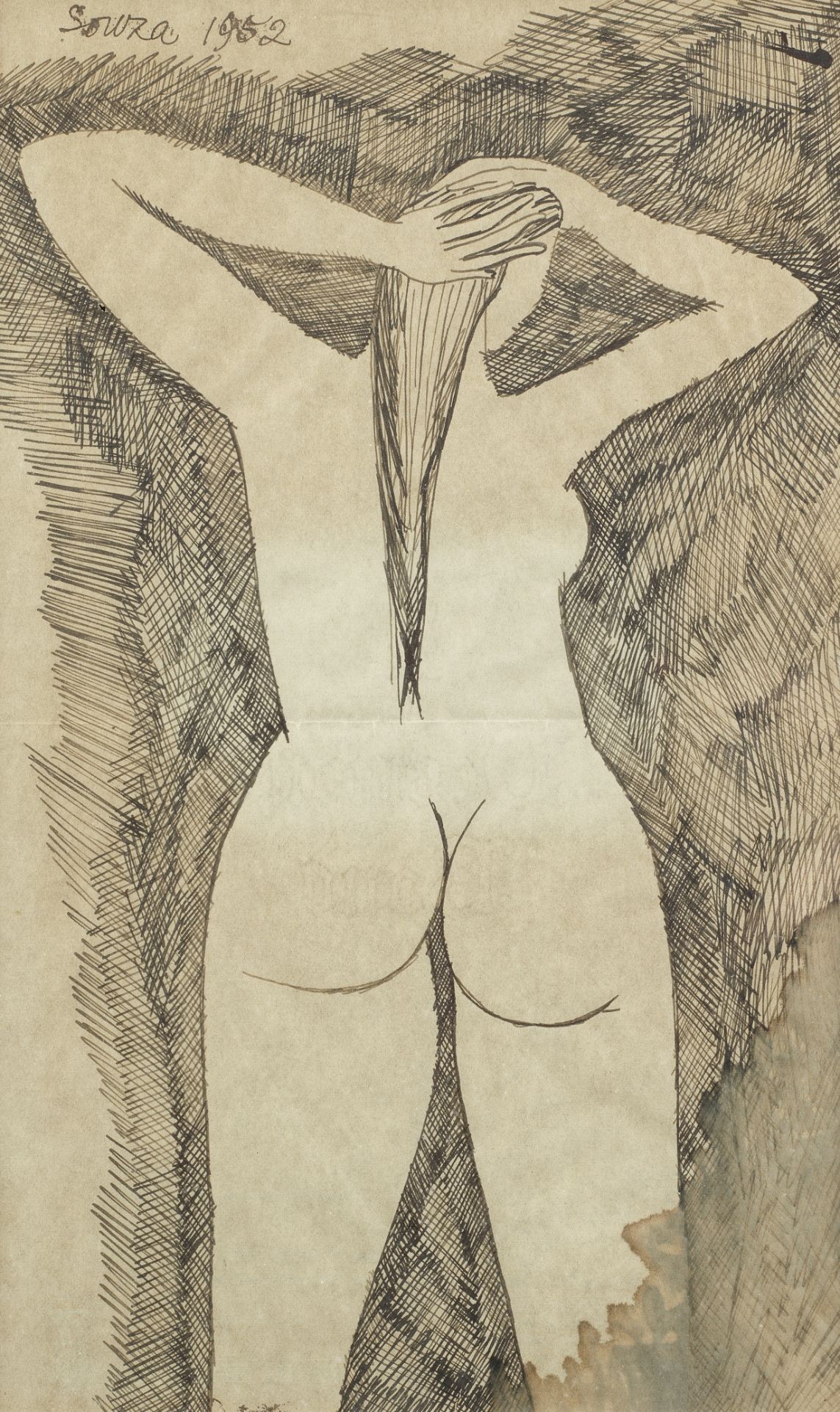 Francis Newton Souza (Indian, active 1924-2002) Untitled (Nude)