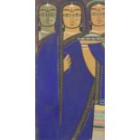 Jamini Roy (Indian, 1887-1972) Untitled (Bride with two companions)