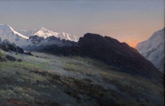 Jamini Prakash Gangooly (Indian, 1876-1953) Untitled (Himalayan Landscape)