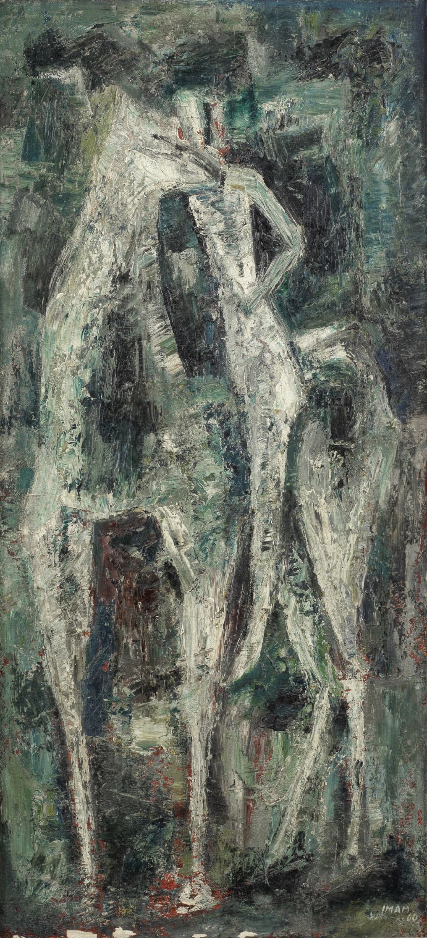 Ali Imam (Pakistani, 1924-2002) Untitled (Figure on a Horse)