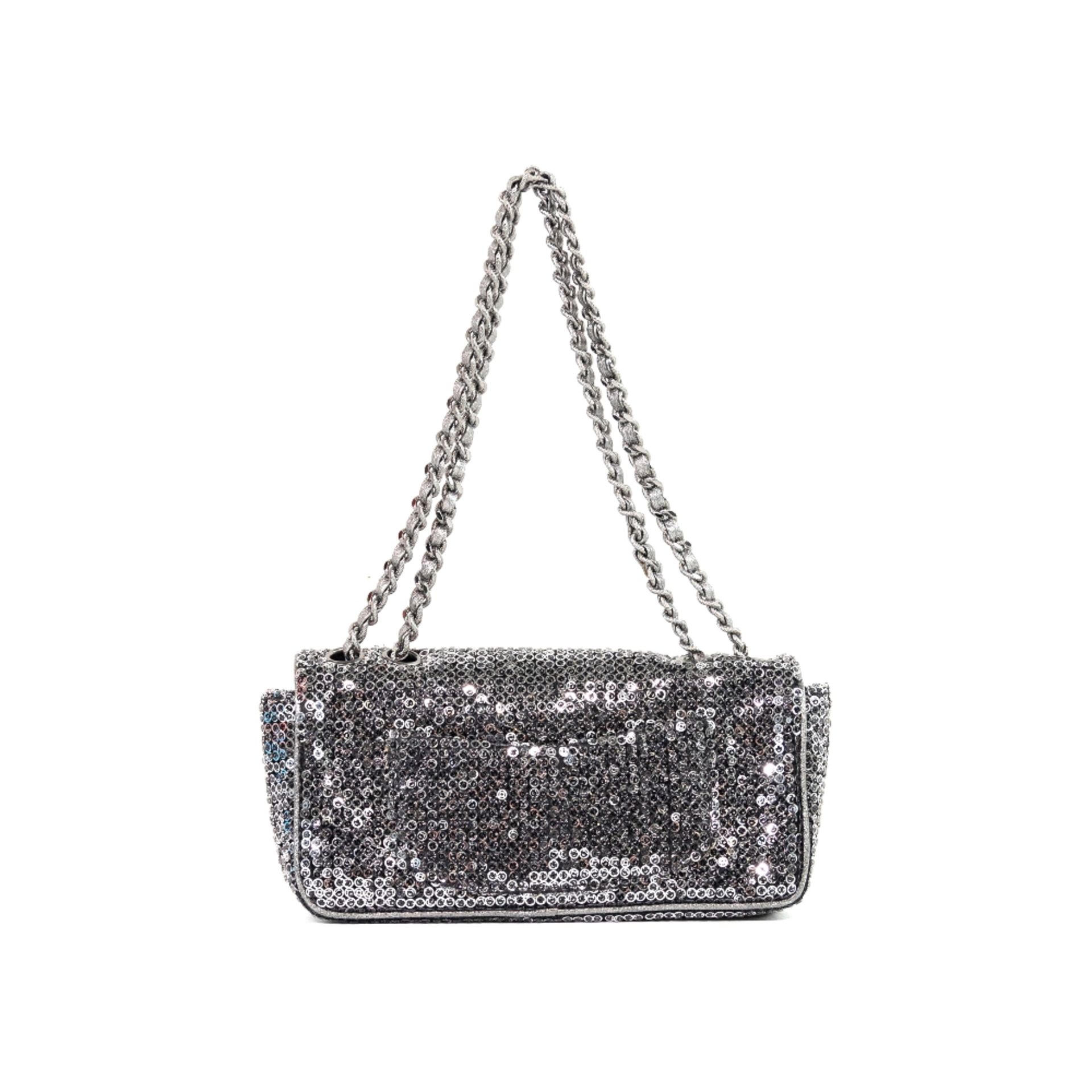 Chanel : Sac East West Sequin Argent - Image 2 of 2