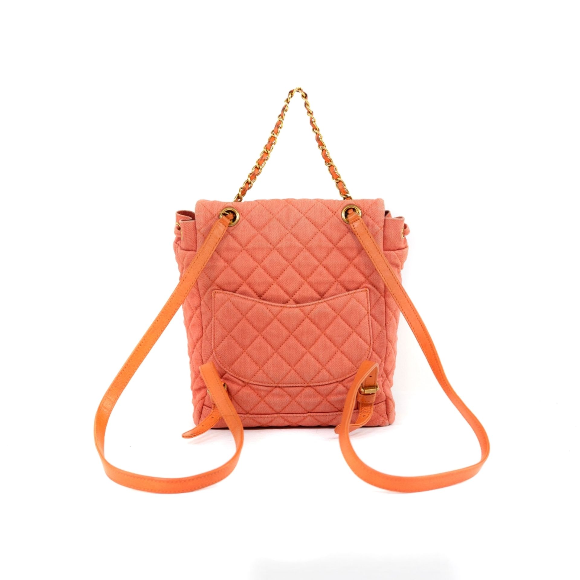 Chanel : Sac A Dos Urban Spirit Corail En Denim Matelass&#233; - Bild 2 aus 2