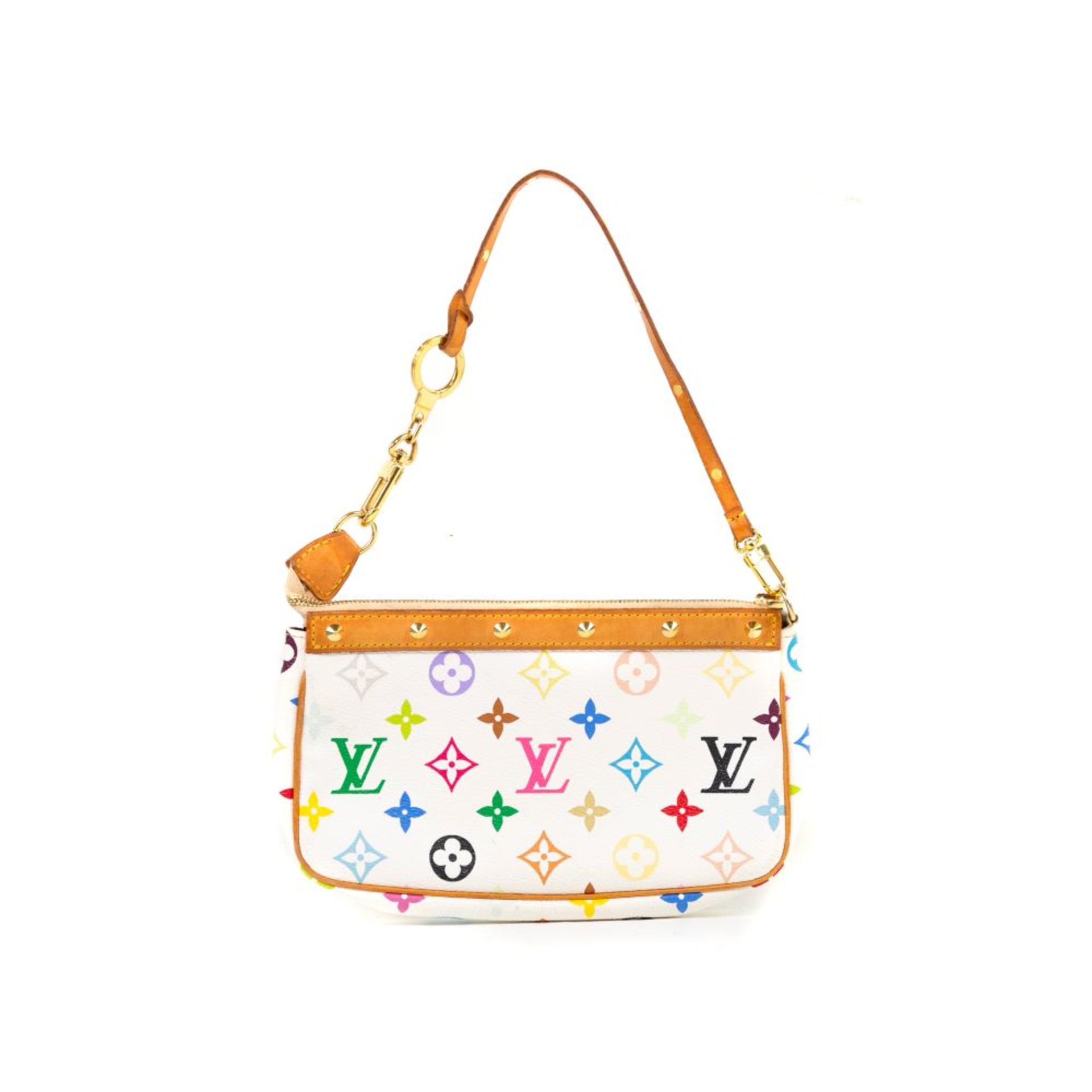 Louis Vuitton : Pochette Monogram Multicolore Blanc