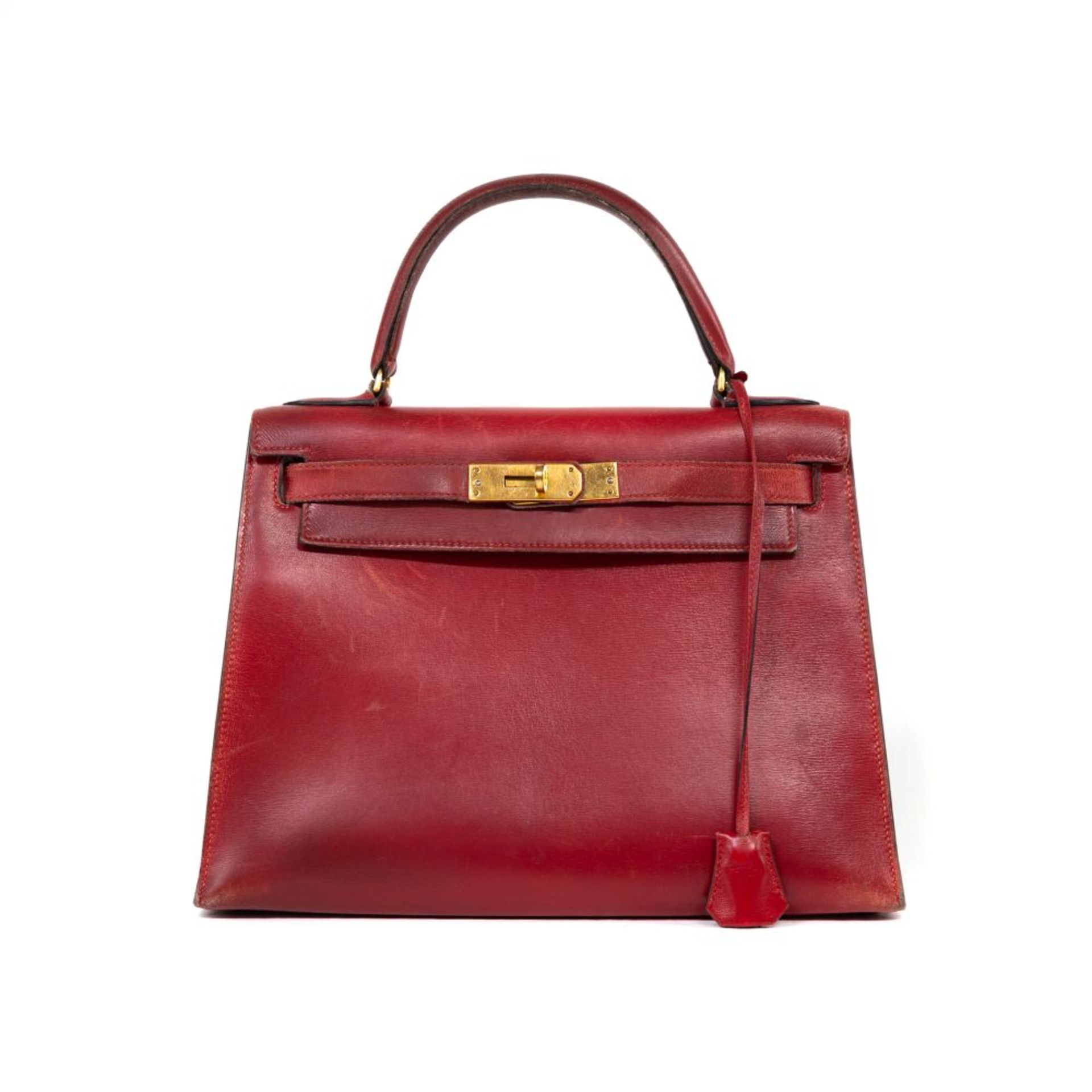 Herm&#232;s : Kelly Sellier 28 En Veau Box Rouge