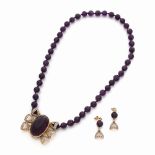 DEMI-PARURE AMETHYSTES ET DIAMANTS