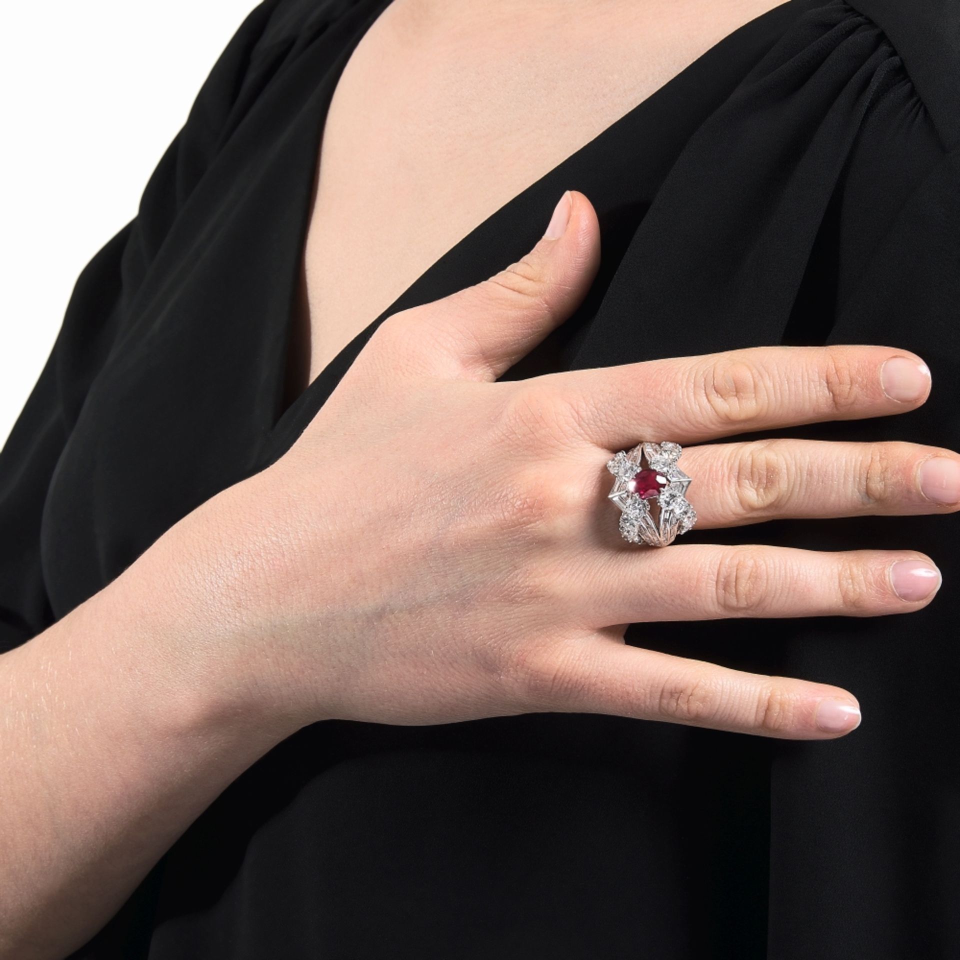 BAGUE RUBIS ET DIAMANTS - Image 3 of 3