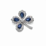 BROCHE SAPHIRS ET DIAMANTS