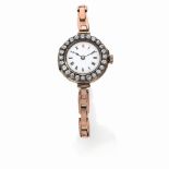 MONTRE BRACELET DE DAME OR ET DIAMANTS