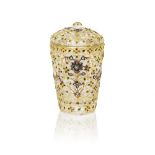 A late Mughal gem-set and gold-mounted rock crystal covered cup North India, early 19th Century