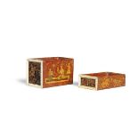 Two fine Mughal lacquer tortoiseshell and ivory mounted wood cabinet drawers Gujarat, 17th Centur...