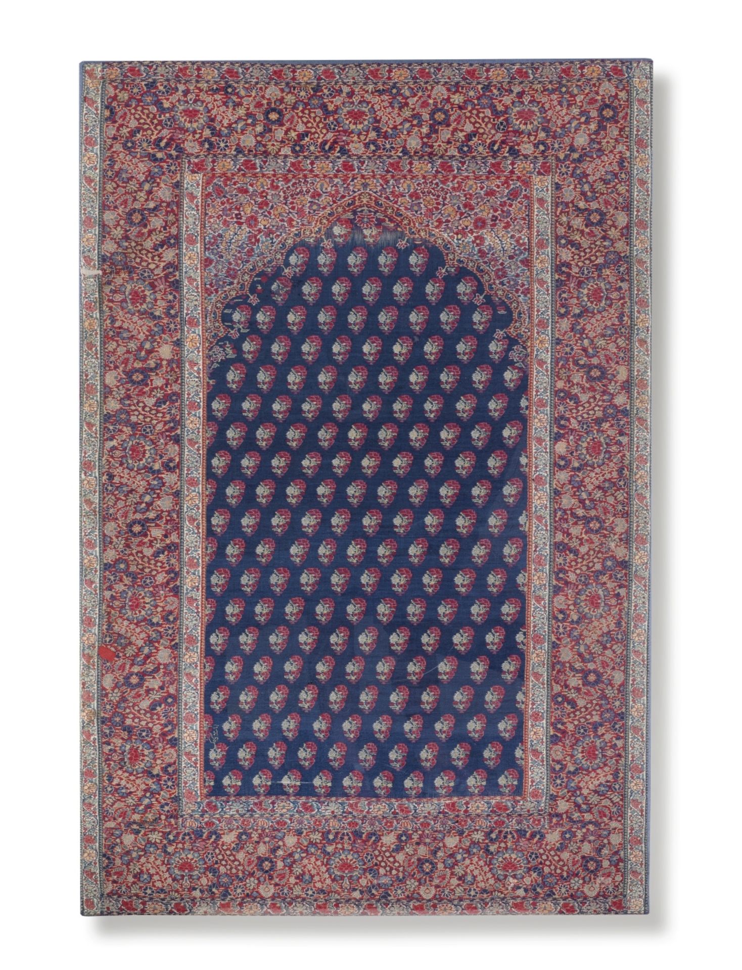 A fine woven wool kani prayer hanging or mat Kashmir, late 18th Century