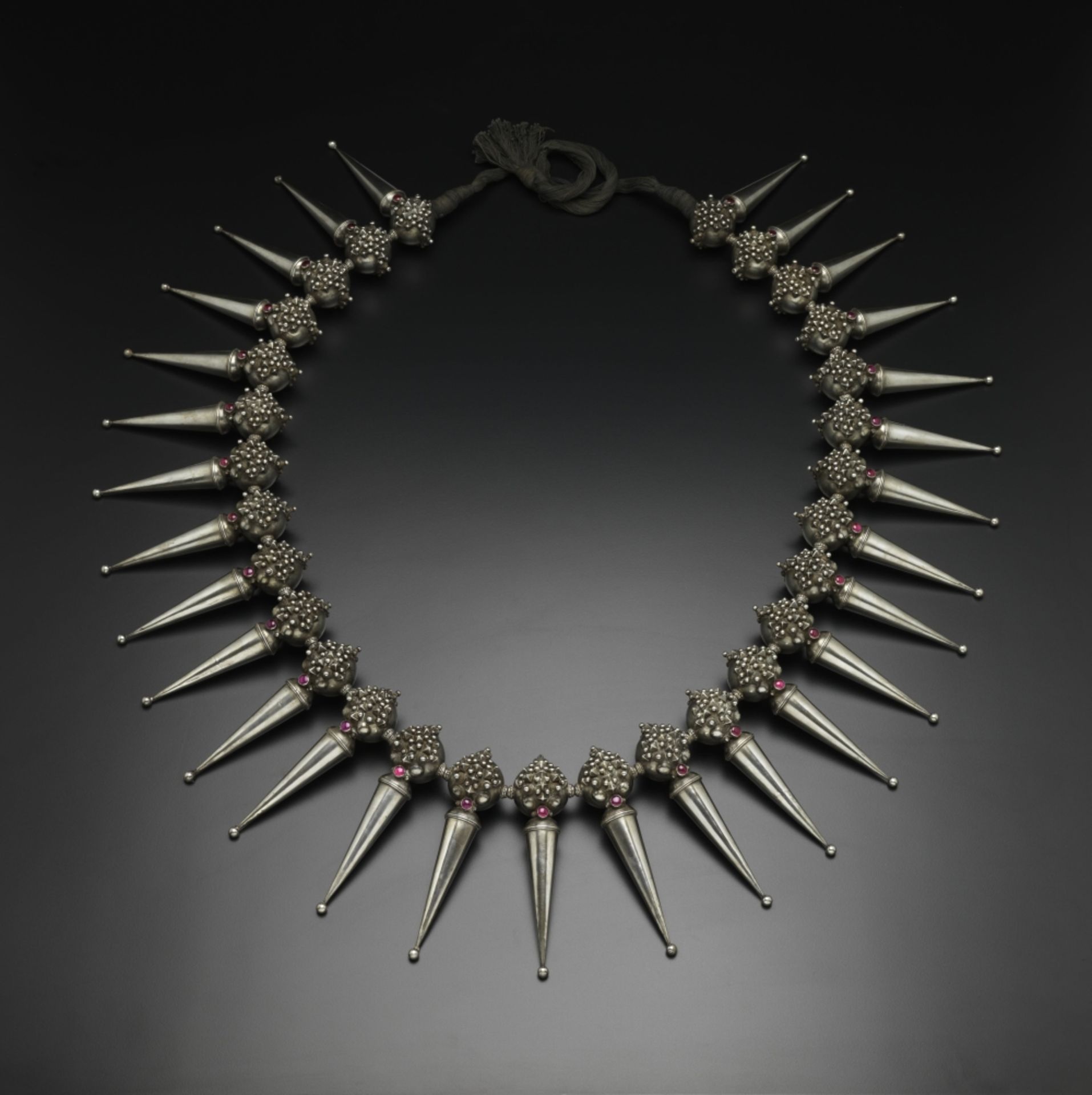 A monumental gem-set silver ceremonial necklace Tamil Nadu, 19th Century