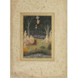 A prince visiting a maiden and her attendants in a forest grove Provincial Mughal, Oudh, circa 17...