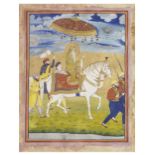 Maharajah Ranjit Singh on horseback with attendants and sepoys Punjab, Lahore, probably from the ...