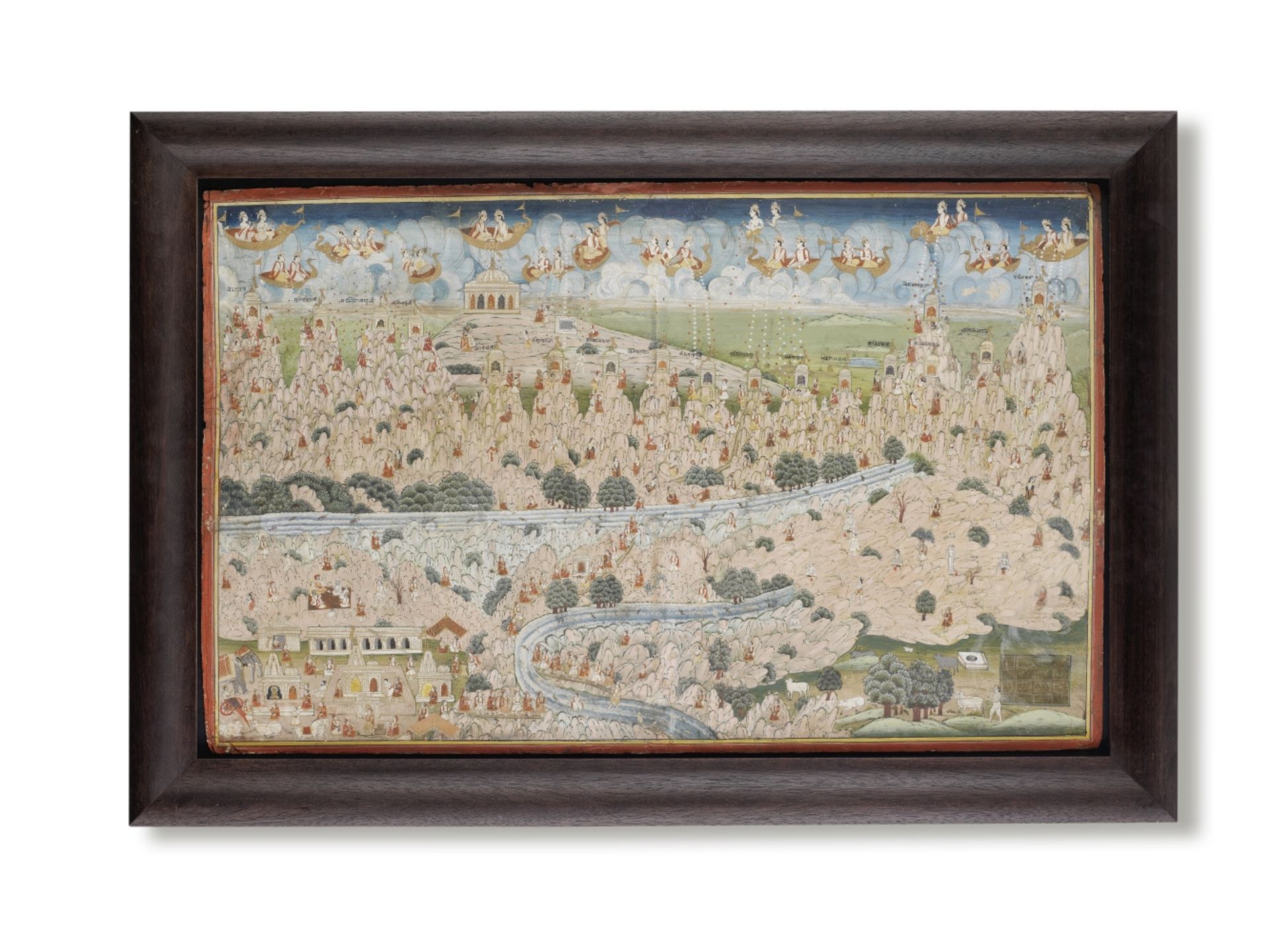 A Jain pilgrimage painting depicting the roads to Vimalanath and Parsvanath Jaipur, circa 1800