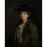 Sir John Lavery R.A., R.S.A., R.H.A. (1856-1941) A Lady in Brown (thought to be Margaret Edith Ba...