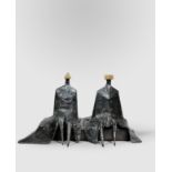 Lynn Chadwick R.A. (British, 1914-2003) Sitting Figures in Robes I 26.7 cm. (10 1/2 in.) high (Co...