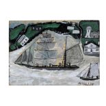 Alfred Wallis (British, 1855-1942) Mount's Bay with St Michael's Mount 23.5 x 33 cm. (9 1/4 x 13 ...