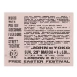 John Lennon/Yoko Ono: A C.N.D. 'Easter Festival For Life' Flyer Featuring John & Yoko, Sunday 29...