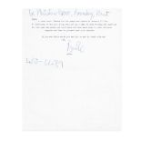 David Bowie: An Autographed Typed Note With Annotated Address, circa 1969,