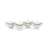 A good set of four Wedgwood creamware custard cups and covers, circa 1808