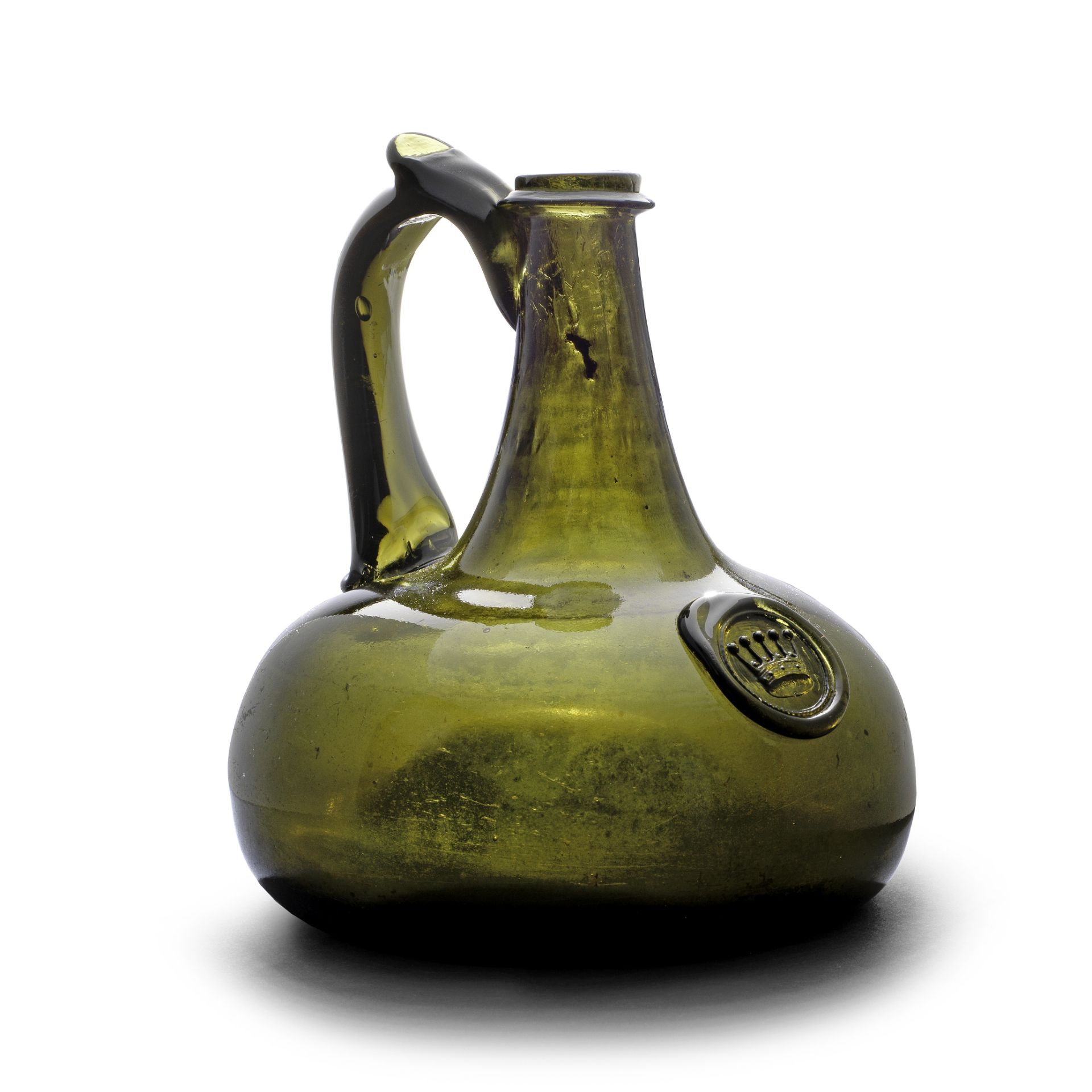 A very rare sealed decanter bottle, circa 1700