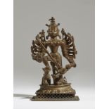 STATUE DE DURGA MAHISHASURAMARDINI EN ALLIAGE DE CUIVRE INDE OCCIDENTALE, XVIIIE SI&#200;CLE