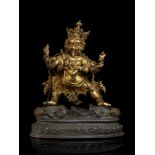 STATUE DE MAHACHAKRA VAJRAPANI EN ALLIAGE DE CUIVRE DOR&#201; TIBET, XVE SI&#200;CLE