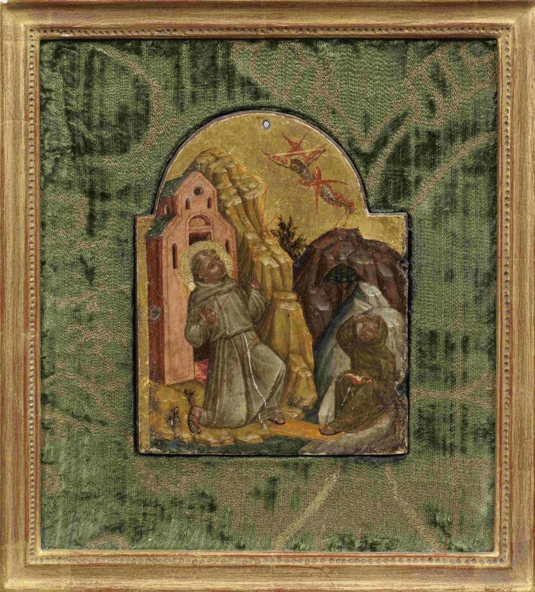 Venetian School, 15th Century Saint Francis receiving the Stigmata - Image 3 of 3