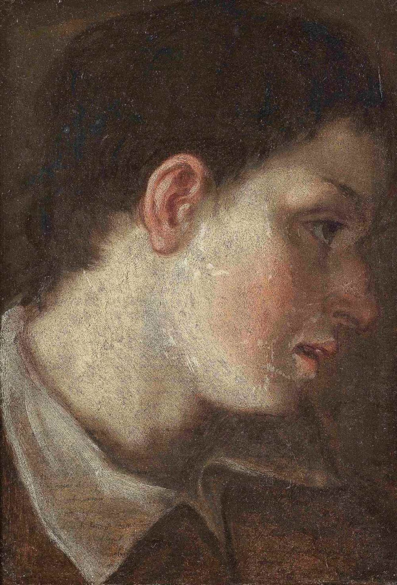 Studio of Annibale Carracci (Bologna 1560-1609 Rome) Head study of a youth in profile - Image 3 of 3