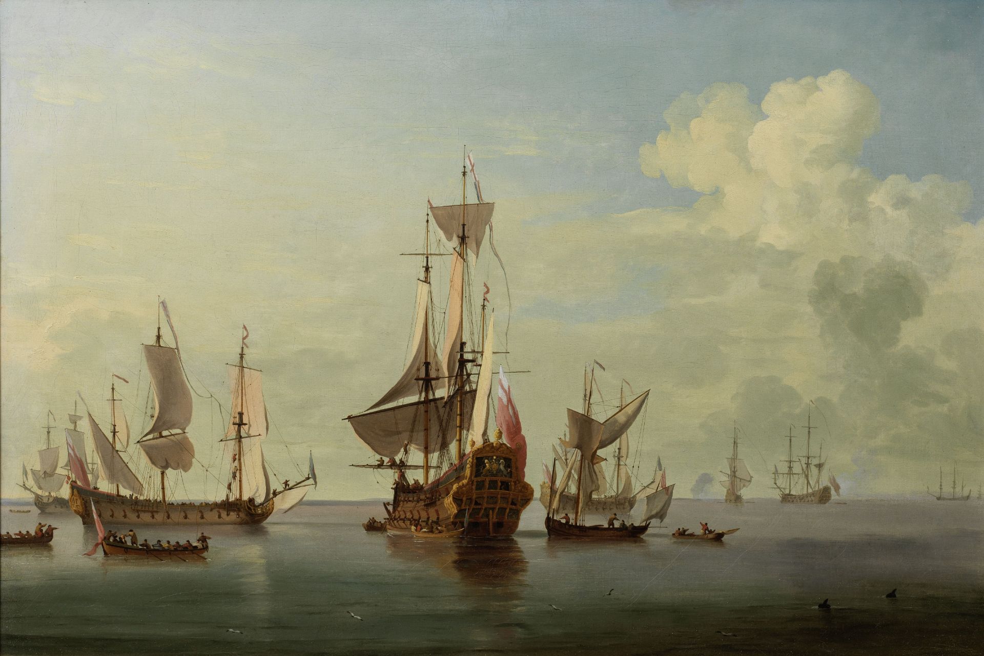 Willem van de Velde the Younger (Leiden 1633-1707 Greenwich), and Studio Calm: English ships and ... - Image 2 of 6