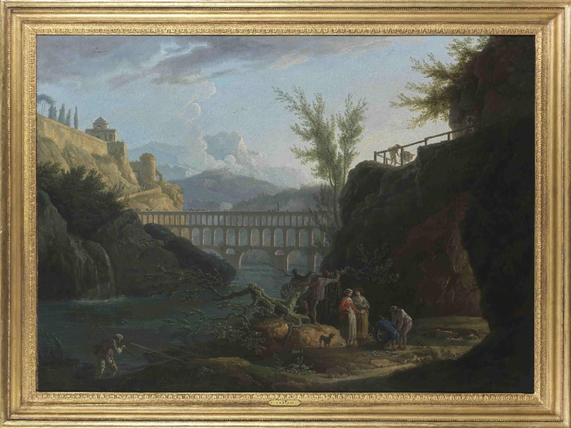Studio of Claude Joseph Vernet (Avignon 1714-1789 Paris) Fishermen returning at noon - Image 2 of 3