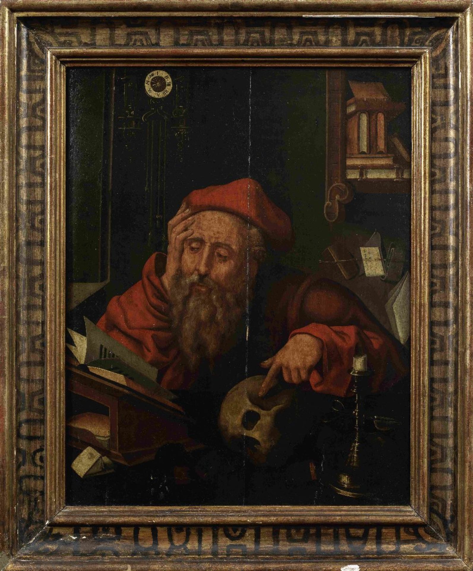 Studio of Joos van Cleve (Cleve circa 1485-circa 1540 Antwerp) Saint Jerome in his study - Image 2 of 3