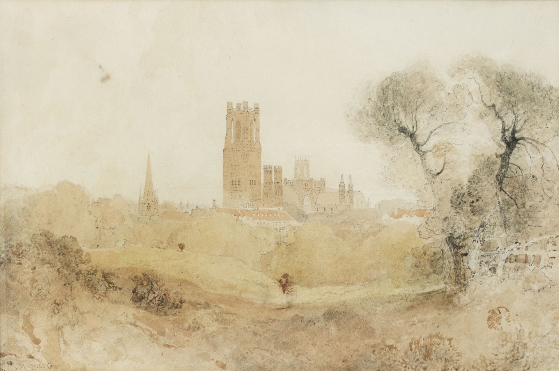 John Sell Cotman (Norwich 1782-1842 London) Ely Cathedral, from the South West, circa 1804