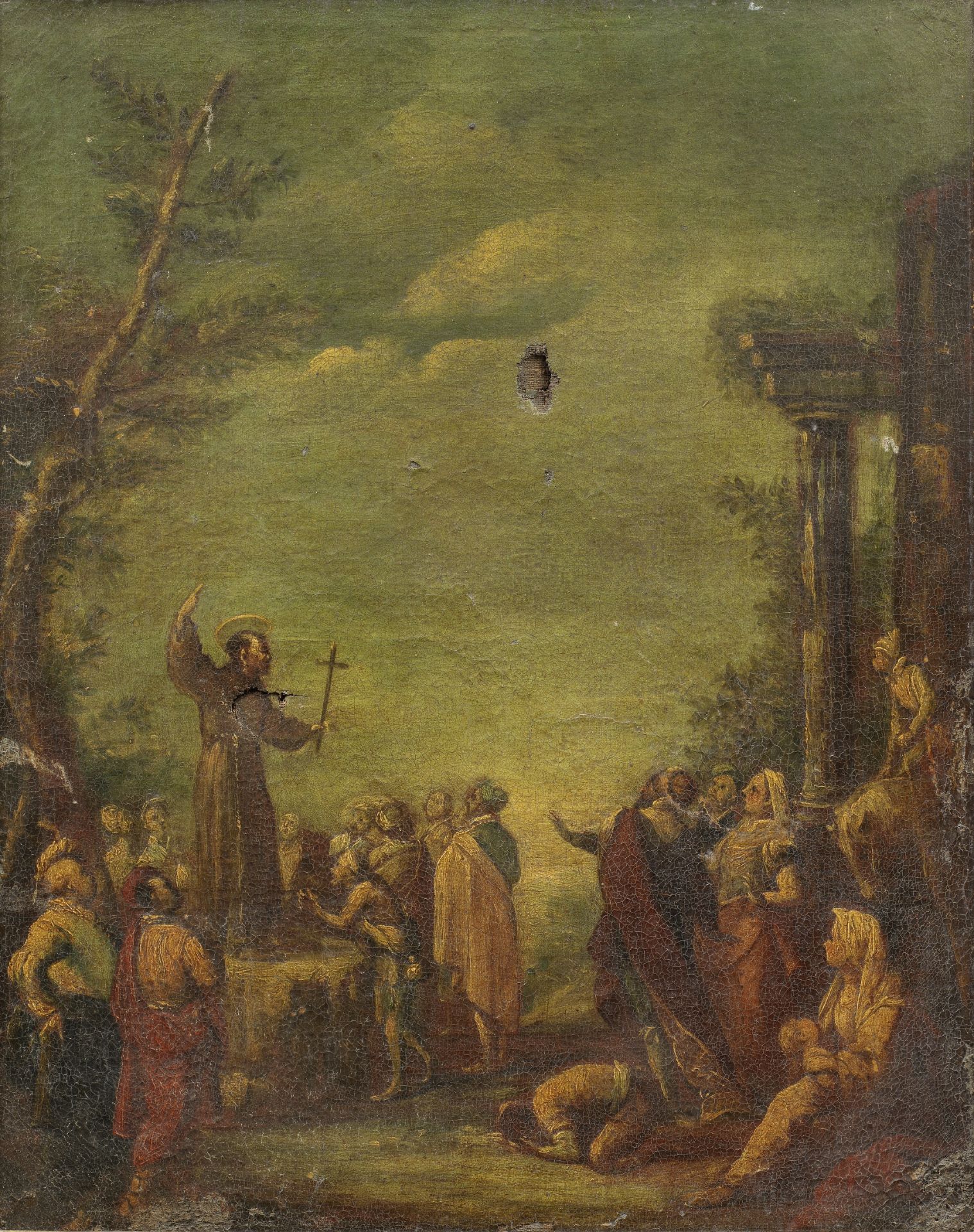 North Italian School, 18th Century Saint Dominic preaching; and Saint Francis of Assisi preaching...