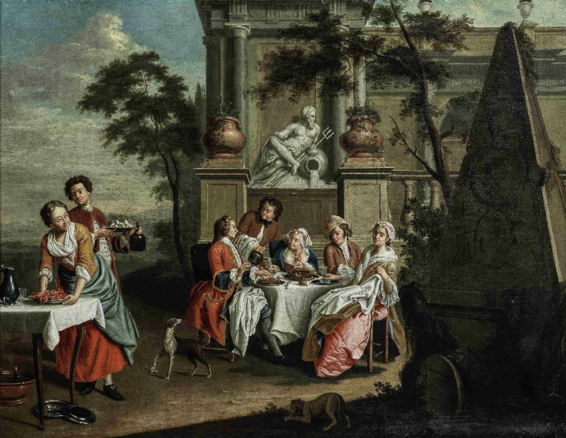 Pieter Jacob Horemans (Antwerp 1700-1776 Munich) Elegant figures dining in a landscape; The Music... - Image 5 of 6