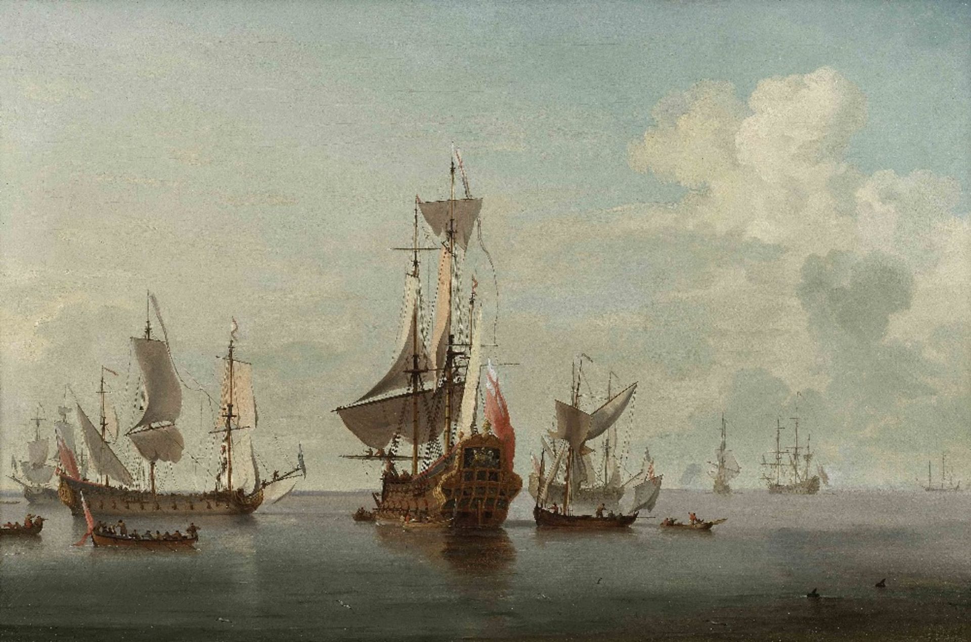 Willem van de Velde the Younger (Leiden 1633-1707 Greenwich), and Studio Calm: English ships and ... - Image 5 of 6