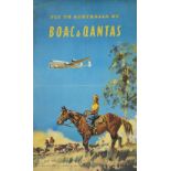 after FRANK WOOTTON (1914-1998) FLY TO AUSTRALIA BY B.O.A.C. & QANTAS