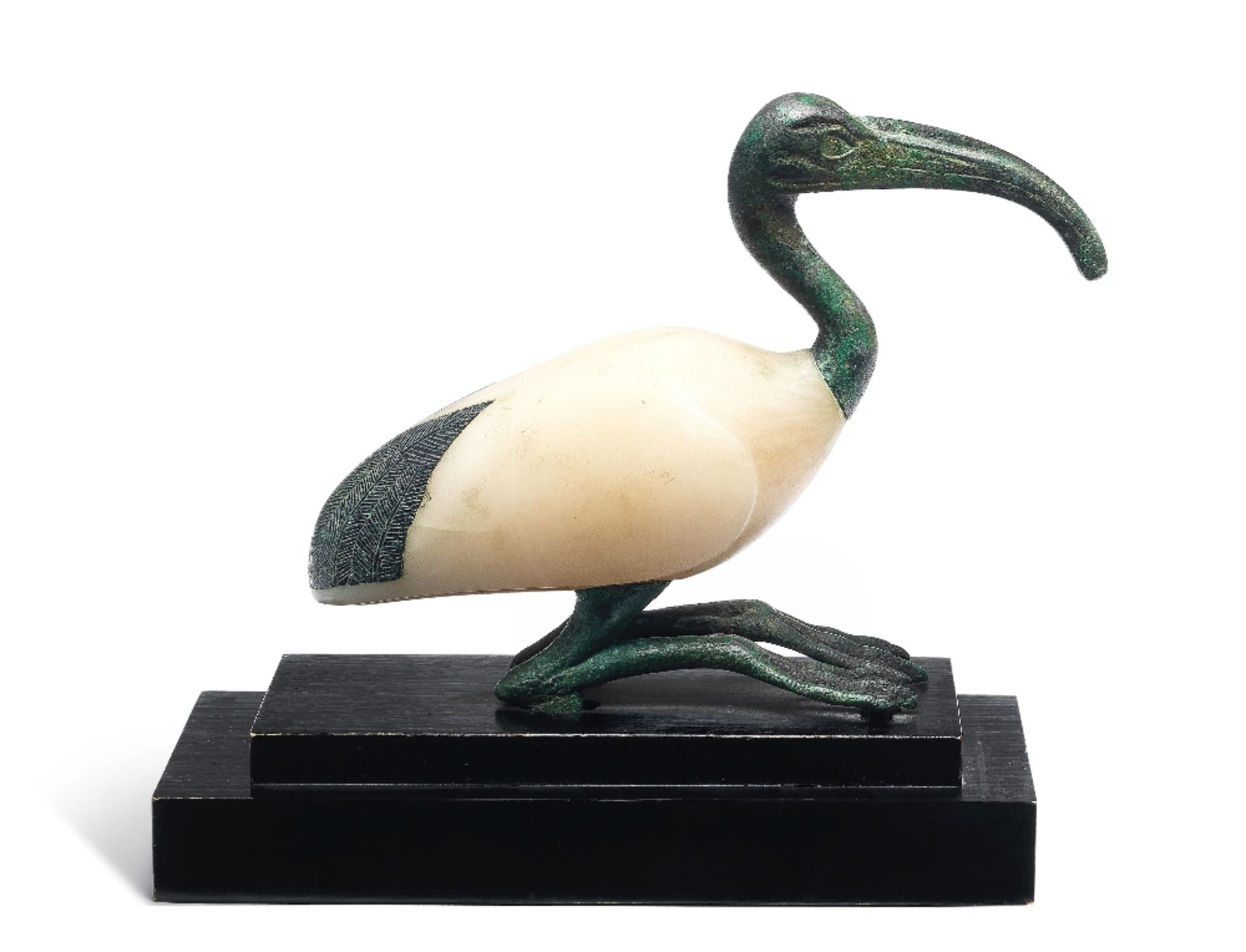 An Egyptian alabaster and bronze ibis - Image 2 of 4