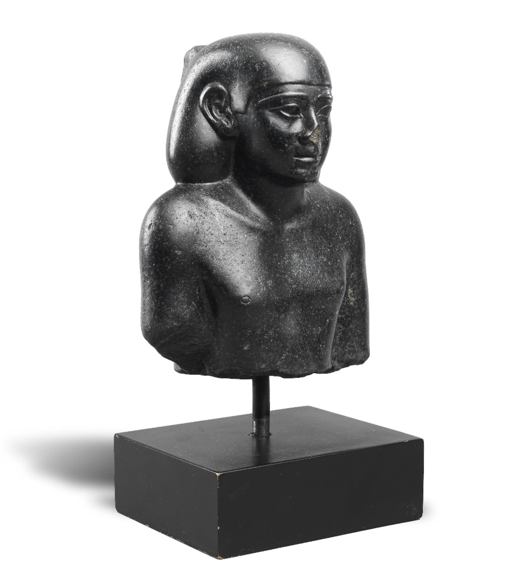 An Egyptian basalt bust of an official and priest for Wedja-Hoor-mehnet - Image 2 of 4